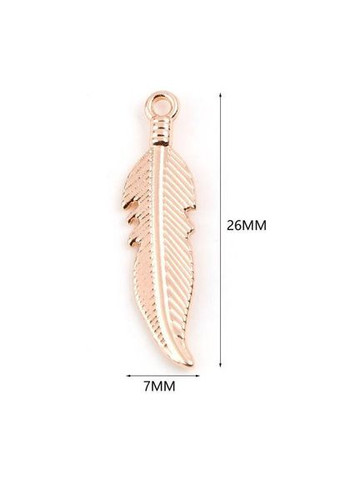 Подвески металлические Кулон листик Розовое золото 26 мм x 7 мм Finding (332054997)