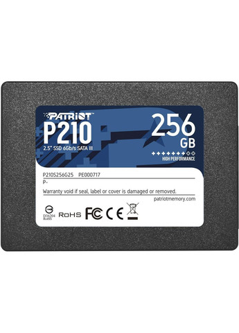 Накопичувач SSD 256GB 2.5" 7mm SATAIII 3D QLC Patriot P210 (345105704)