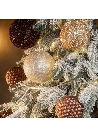 Набор новогодних шаров "Блеск" 40 шт. Подарочный набор елочных шаров Шарики на елку Цвет коричневой No Brand (363830293)