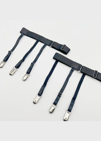 Подтяжки для рубашки регулируемые с металлическими зажимами черного цвета унисекс No Brand (317751408)