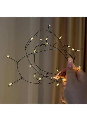 Гірлянда нитка-мішура 10 м (300 L) з пультом на USB та з 8 режимами на зеленому дроті тепле світло (9373) No Brand (367078914)