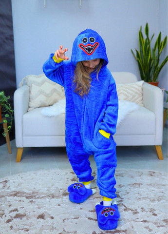 Кигуруми пижама Хагги Вагги плюш синее детское с капюшоном Lalapka (362490041)