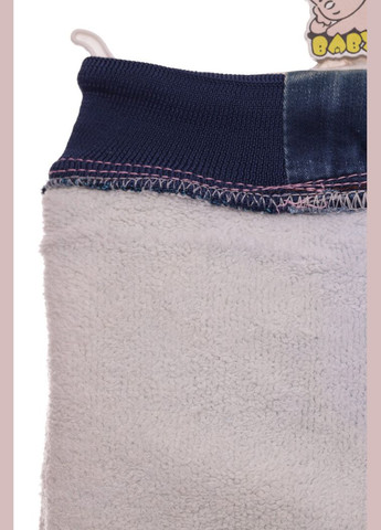 Синие зимние джоггеры джинсы на махре для девочки с мышкой светло-синие 68 см (51087) BABYKROHA