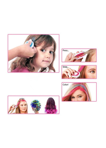 Цветные мелки (пудра) для волос, No Brand (296665425)