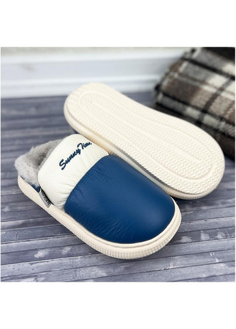 Жіночі тапочки домашні екошкіра Е-005810-1 Сині Sanlin (307172396)