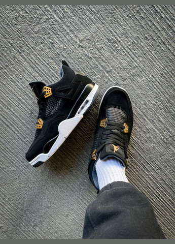 Черные всесезонные кроссовки мужские и женские nike air jordan 4 retro royalty black | найк аир джордан 4 ретро черные No Brand