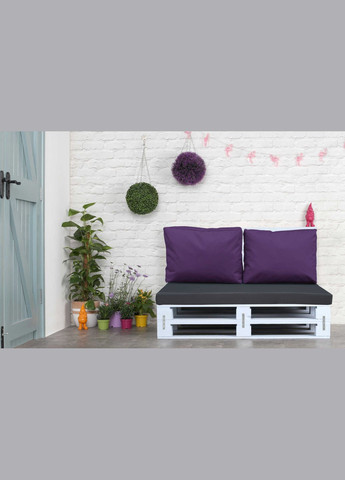 Комплект подушок для палетдивана Premium texsilk 120x80x10 сірий/фіолетовий eGarden (279784344)