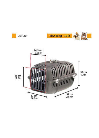 Переноска для собак та котів Jet 20 фіолетова до 8 кг 37x57x33 см 73045099 Ferplast (330636465)