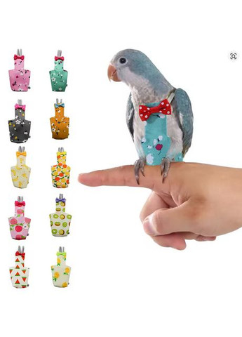 Памперс для попугая многоразовый, для средних попугаев, монаха, кореллы и других, с цветами No Brand (370290364)