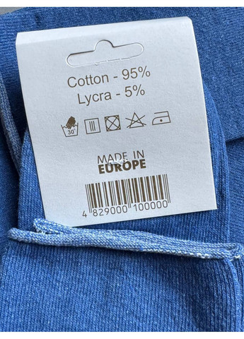 Блакитні 1 пара високі котонові демисезонні шкарпетки які не перетискують ногу, дуже зручні Vip однотонні (350667637)