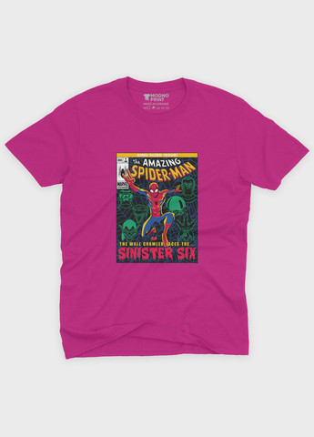 Розовая демисезонная футболка для мальчика с принтом супергероя - человек-паук (ts001-1-fuxj-006-014-082-b) Modno