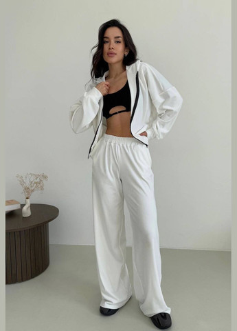 Женский велюровый костюм: кофта на молнии и брюки палаццо MonCher (334676400)