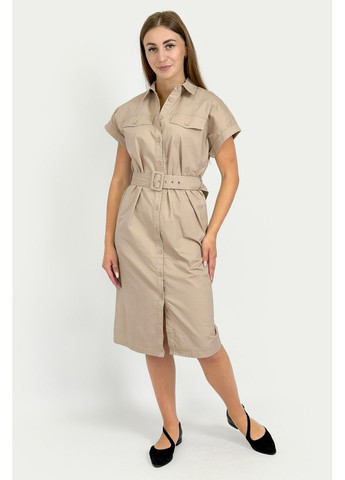 Бежева кежуал сукня-сорочка fsc110130-709 сукня-сорочка Finn Flare однотонна