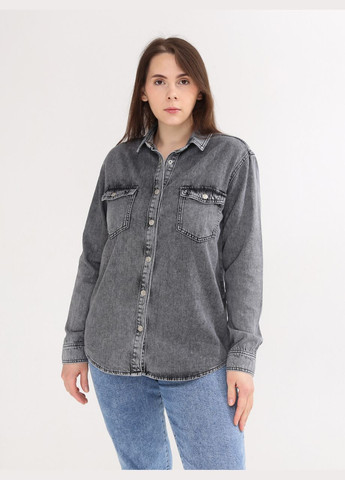 Сорочка жіноча джинсова сіра варена пряма Whitney Пряма (293971923)