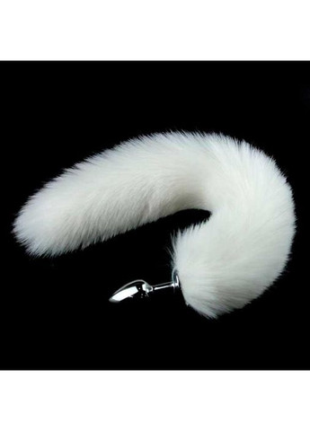 Анальная пробка с лисьим хвостиком - Серый - Анальные игрушки - (372733809)