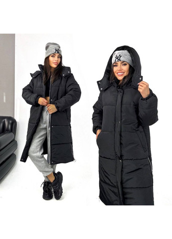 Чорна куртка подовжена демісезона Fashion