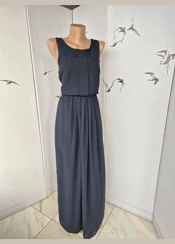 Темно-синее вечернее платье женское однотонное длинное Only