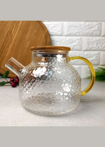 Скляний чайник для заварювання на вогонь 1л з фактурного скла Ardesto (303210903)