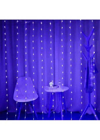 Святкова гірлянда завісу "Штора" на вікно 200LED 3х3м колір Синій USB Benson (367073195)