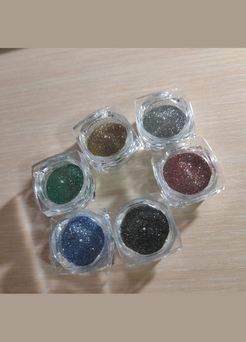 Набір світловідбивних блискіток для дизайну нігтів 6 штук No Brand (322425372)