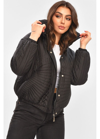 Чорна демісезонна куртка жіноча демісезонна чорного кольору Let's Shop