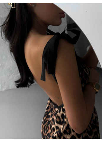 Коричнева святковий сукня Vione леопардовий