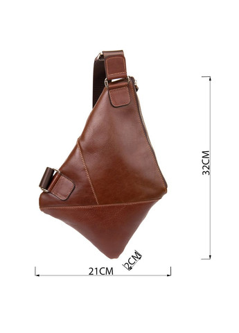 Стильная сумка слинг мужская кожаная через плечо коричневая размер 21х32х2 см. 11358 Grande Pelle (362418243)