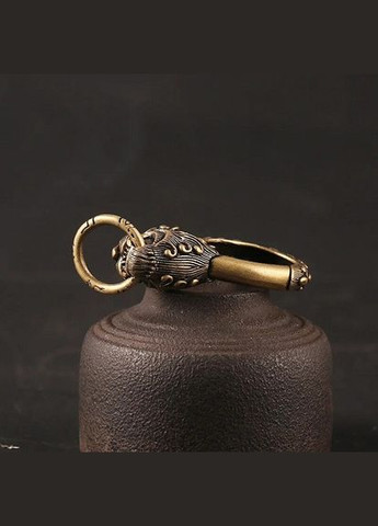 Ретро антикварный брелок из чистой латуни с красными глазами и головой дракона для ключей автоключей No Brand (292260458)