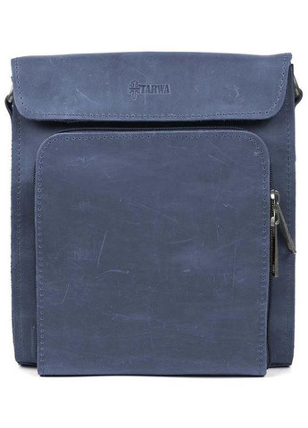 Сумка месенджер через плече чоловіча шкіряна Синій 35640 TARWA (334285435)