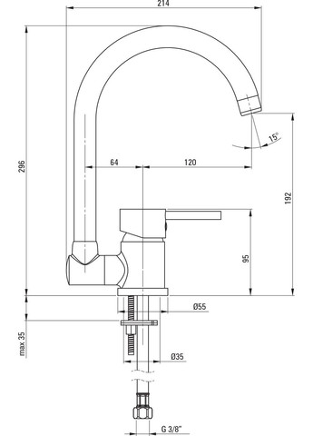 Кухонный Смеситель-кран Aster BCA_061M со сложным изливом Deante (368580898)