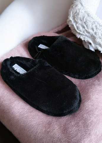 Черные пушистые тапочки-мюли с эффектом памяти Primark