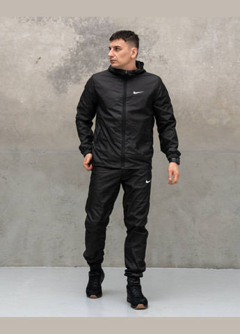 Черный демисезонный костюм водоотталкивающая европлащевка подкладка – нейлон No Brand