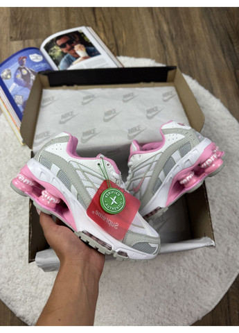 Рожеві Осінні кросівки чоловічі nike shox ride 2 supreme white pink найк шокс No Brand