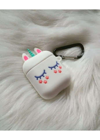 Чохол для навушників AirPods 1, 2 Єдиноріг силіконовий білий Trends Airpods 1/2 (360897122)