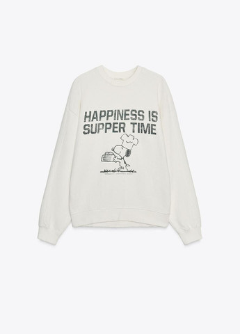 Молочный свитшот Zara рисунок (364864771)