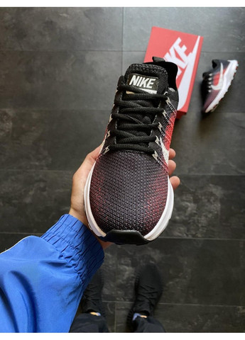 Чорні Осінні кросівки чоловічі nike zoom black red white найк аір зум No Brand