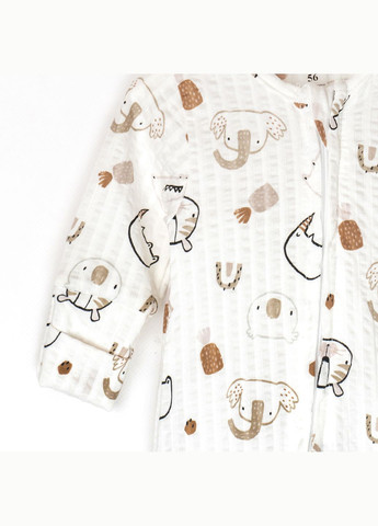 Чоловічок для немовлят на блискавці Rhino Молочний dexter's (333984632)