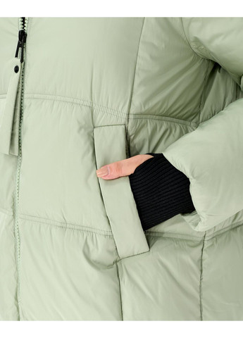 Комбинированная демисезонная шоколадная коричневая куртка на зиму KHAN