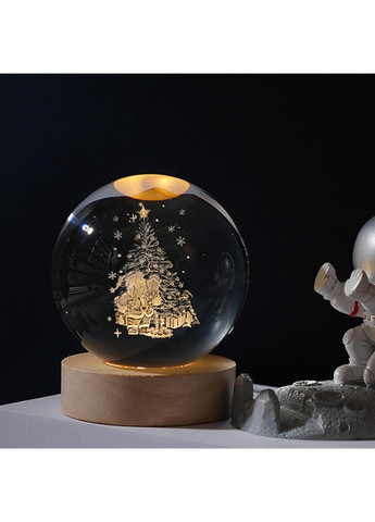 Декоративні 3D нічник кришталева куля Різдво No Brand (305236608)