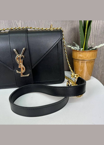 Жіноча міні сумочка клатч на плече з ланцюжком, чорна екошкіра (sku_1234) No Brand (330576770)