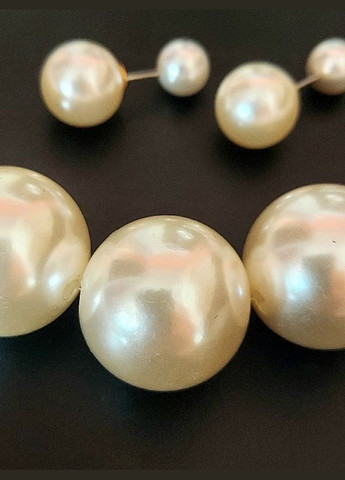 Набор бижутерии Чокер и сережки Бусины белые No Brand (325412661)