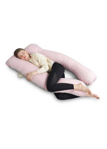 Наволочка на П-подушку для беременных и отдыха 140х75х20 см с молнией пудра/св. IDEIA (277758577)