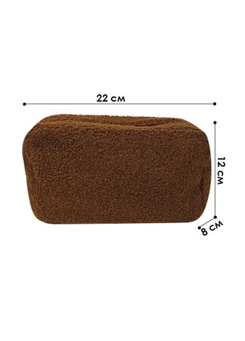 Женская косметичка B0220 Brown несесер органайзер дорожной бьюти кейс плюшевая 9 шт. Lesko (352011864)