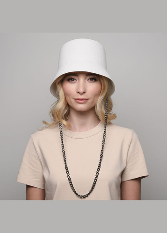 Шляпа панама женская с цепочкой белая STACY LuckyLOOK 855-497 (289478358)
