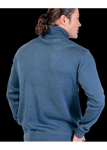 Синий демисезонный 🖤 классический мужской свитер с отворотом из турецкого трикотажа — замеры в описании DK/DL Мода без кордонів