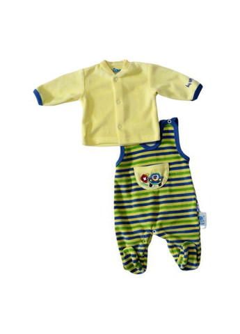 Дитячий велюровий костюм (кофточка + повзунки-комбінезон) Різнобарвний (0246) Nicol (370755246)