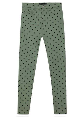 Штаны демисезон,зеленый в горошек, Stradivarius (257522808)