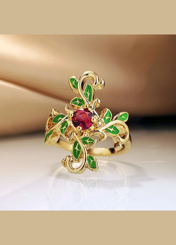 Вінтажна дизайнерська жіноча каблучка з у вигляді квітки у формі хрестика золотиста розмір 17 Fashion Jewelry (292552652)