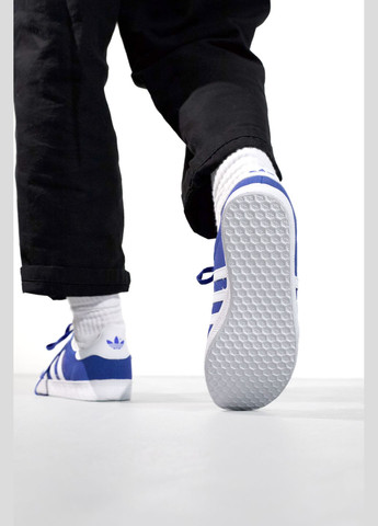 Синие демисезонные кроссовки мужские и женские adidas gazelle blue | адидас газель синие No Brand