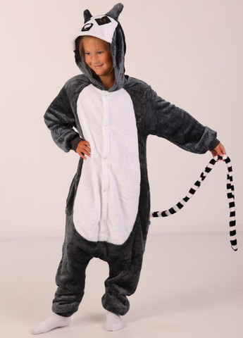 Кигуруми лемур с хвостом на пуговицах для девочек плюшевая пижама My Kigu (365703317)